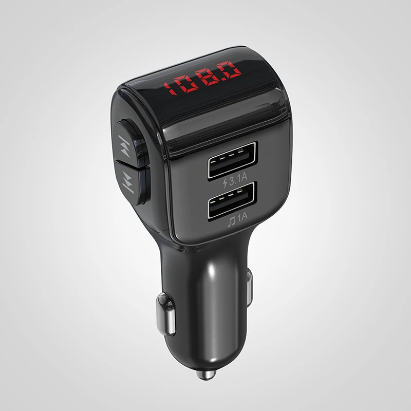 Black ANLUD Bluetooth 5,0 fm-передатчик комплект беспроводной связи Bluetooth для автомобиля mp3 плеер fm-модулятор Bluetooth двойной USB зарядное устройство аксессуары - Название цвета: Black