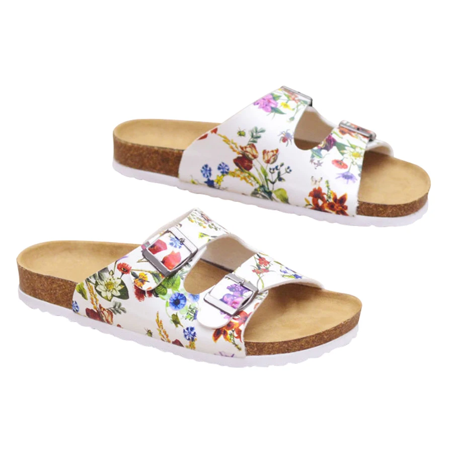 

2017 New Summer Beach Cork Slippers Sandals Casual Double Buckle Clogs Sandalias Women Slip on Flip Flops Flats Shoe Plus Size