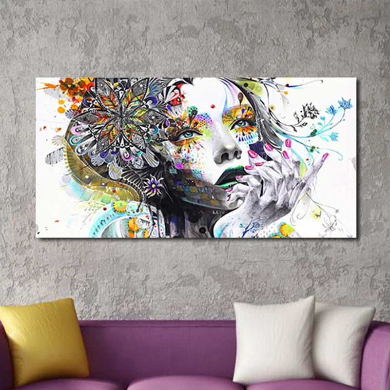 Красочные современные Minjae Lee красота лицо масляной живописи для гостиной