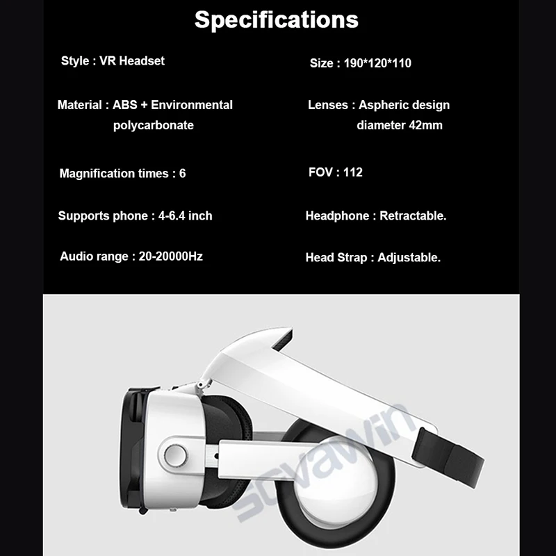 VR Fiit 3F стерео видео 3D очки гарнитура виртуальной реальности смартфон Google