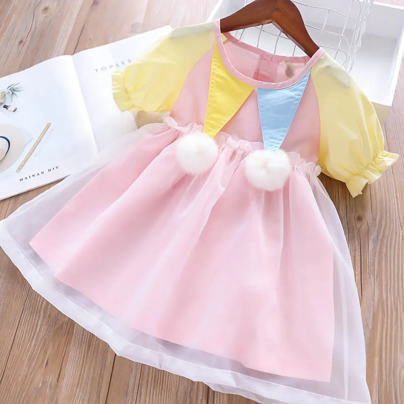 Милые детские шарики для девочек праздничная одежда из тюля в стиле пэчворк