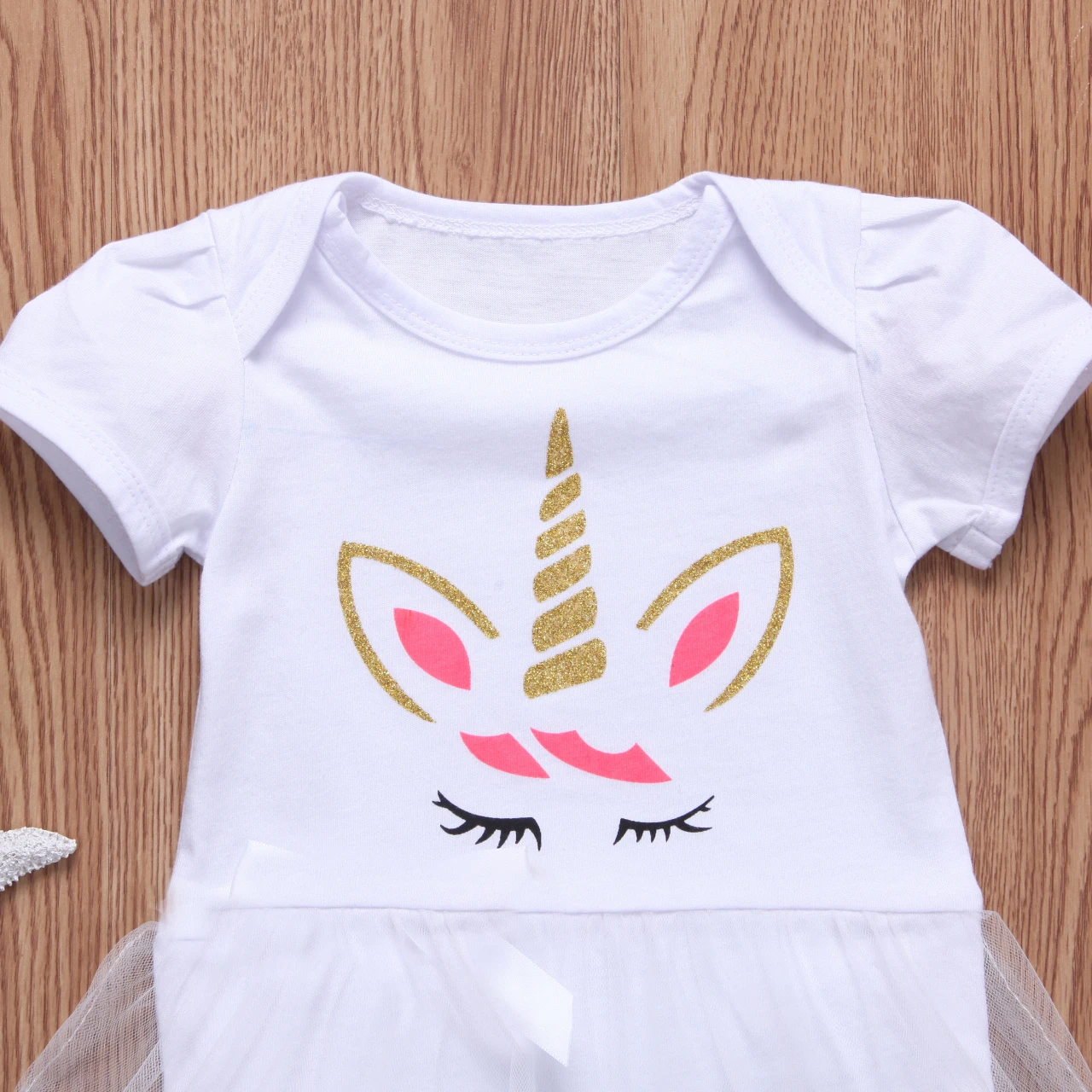 Боди с короткими рукавами для маленьких девочек белый кружевной комбинезон