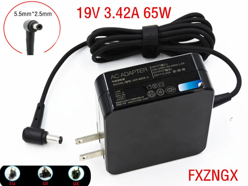 

Original 65W 19V 3.42A AC Power Charger for ASUS A450C X450 X550 X550C Y481C W519L A555L K555L AD887020 010-1LF 5.5*2.5