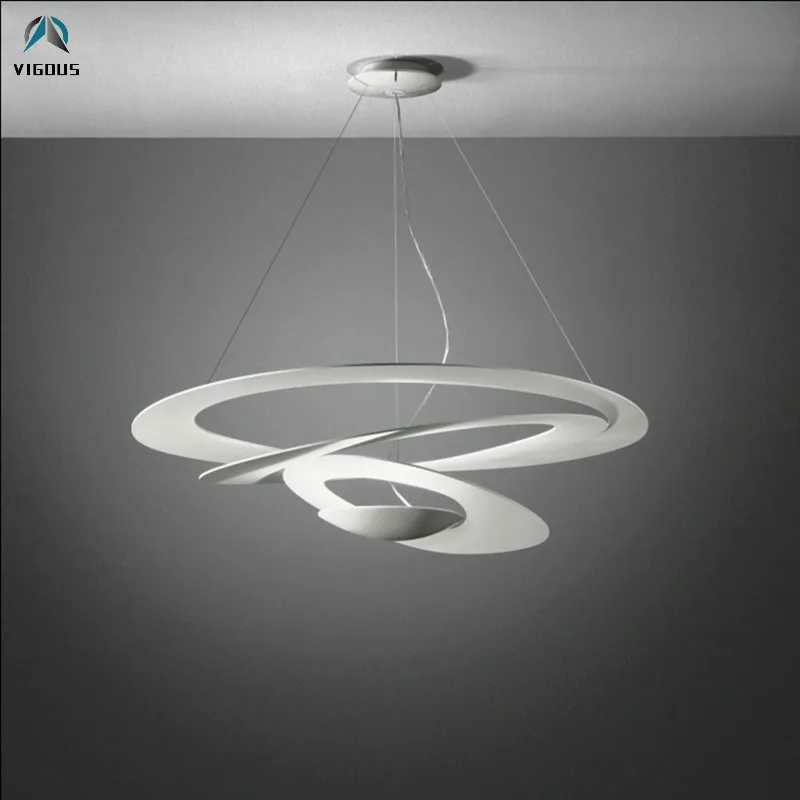 売る ポストモダンペイント白金属ソーラー照明ledペンダントライトルミナリアススパイラルペンダントライトつり用バーlamparas