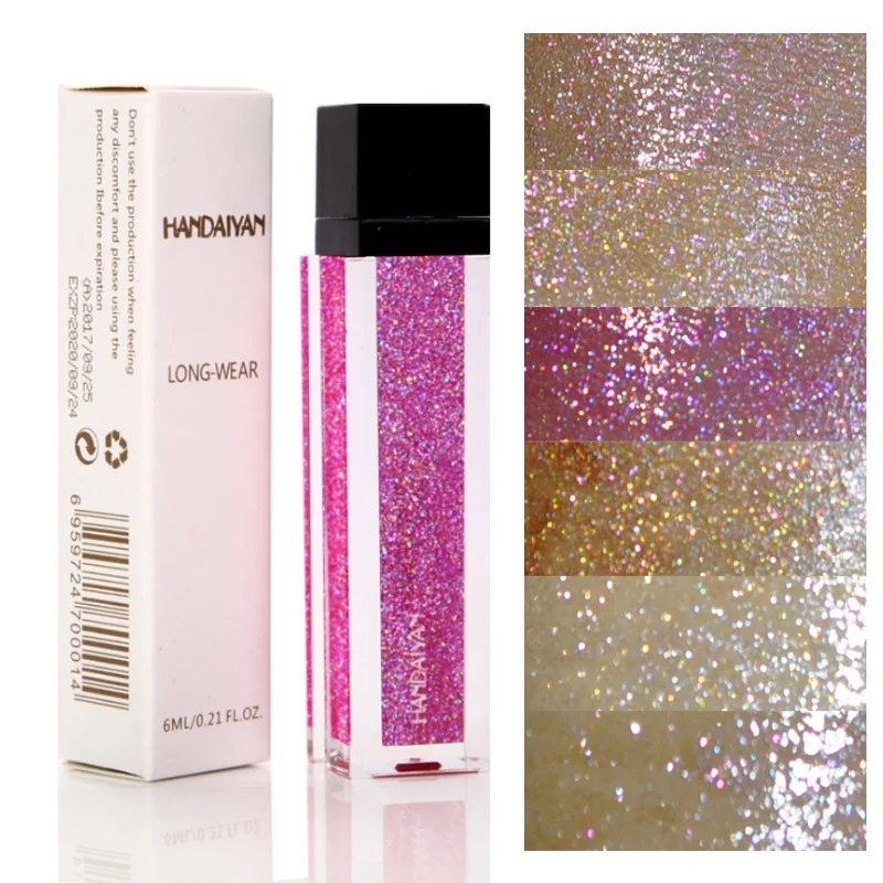 Brand Gold Silver Glitter Matte Lipstick Waterproof Red Lips Gloss Liquid Cosmetic Beauty Lip Color Nice Face |