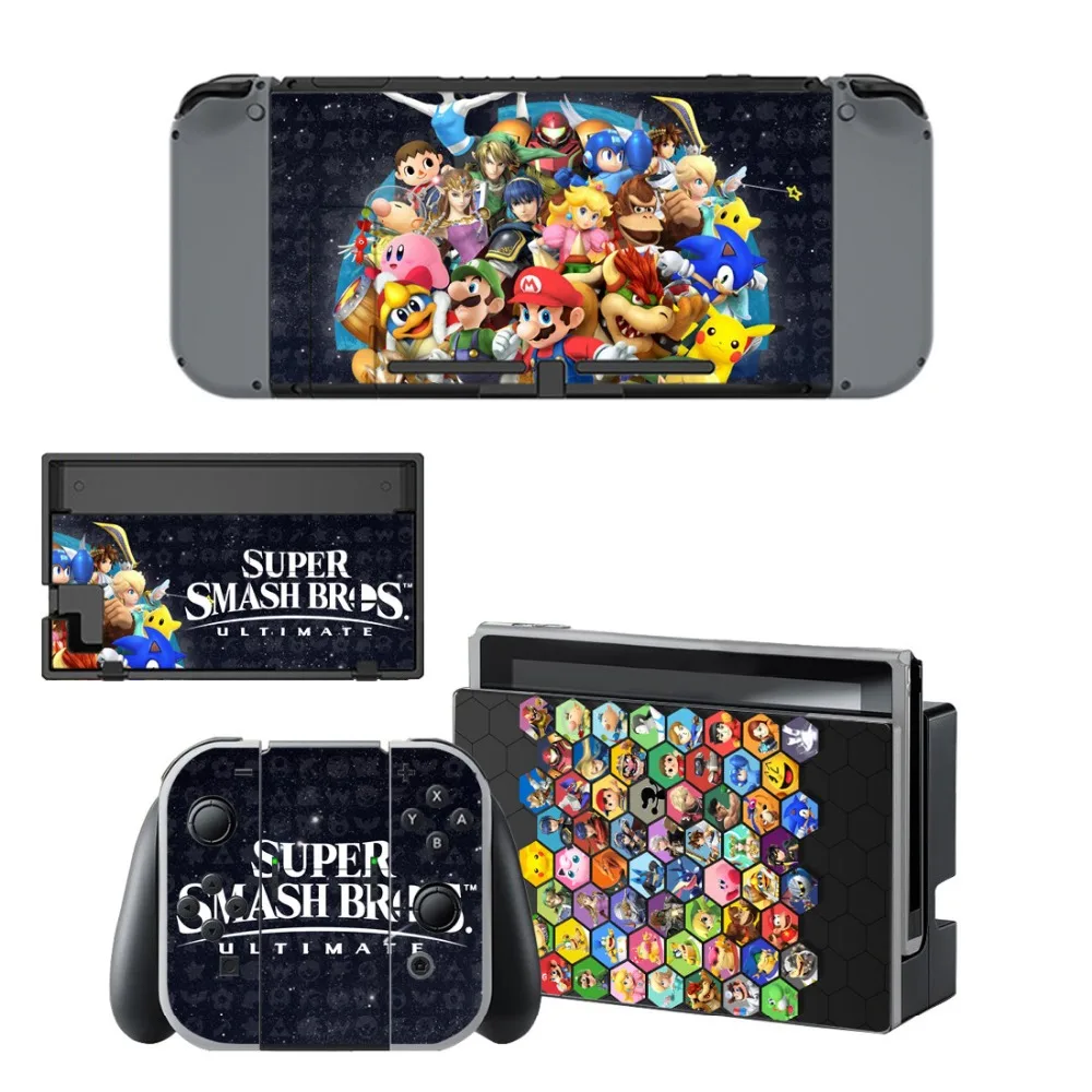 Виниловые наклейки с рисунками из мультфильмов Super Smash Bross Skin для Nintendo Switch NS