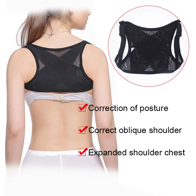 Корректор осанки для спины женщин поддержка плеч дышащий жилет Регулируемый