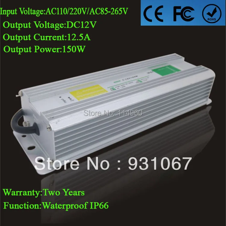 Supernova Продажа Led Power Suply водонепроницаемый IP66 12vdc 12.5A 150W внешний светодиодный