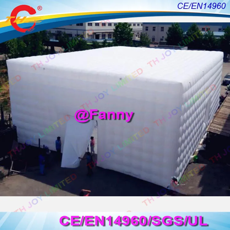 Гигантская белая Коммерческая надувная кубическая палатка для вечеринки с