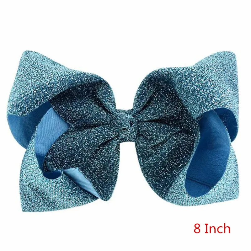 Blue Новинка, 8 дюймов/4 дюйма, для больших девочек, эксклюзивный бант для волос, заколки для волос, милые аксессуары для волос, детские заколки с бантом, специальный головной убор - Цвет: Blue