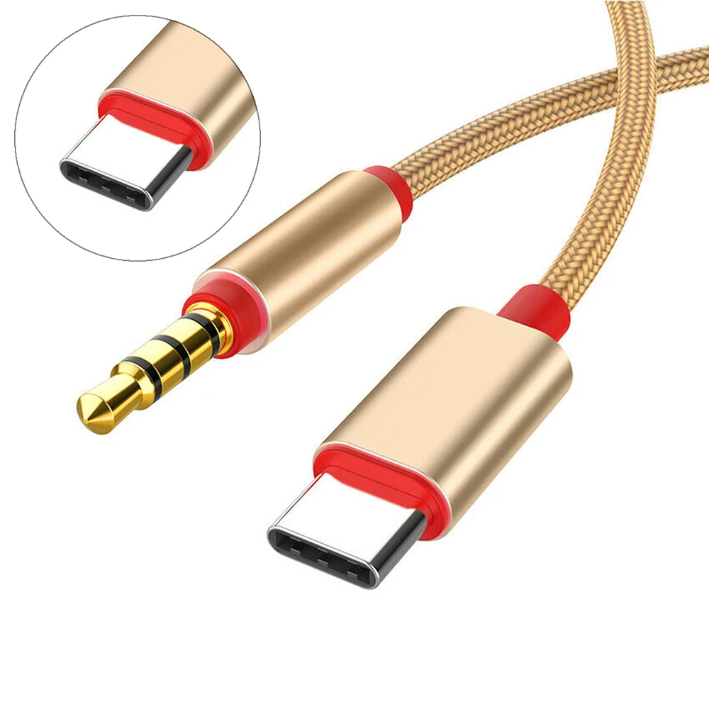 Тип c до 3 5 мм разъем Мужской Аудио Aux кабель папа USB C стерео адаптер 1 м 4 цвета в