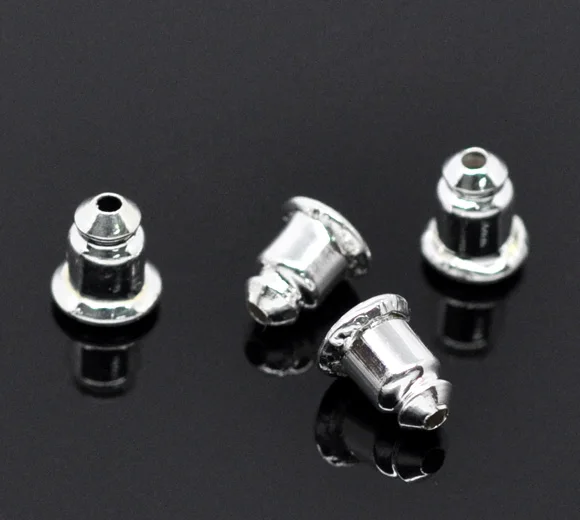 DoreenBeads, медные серьги, гайки для ушей, пробка, пули, посеребренные, сделай сам, ювелирные изделия, 6 мм(2/") х 5 мм(2/8"), 20 шт., новинка