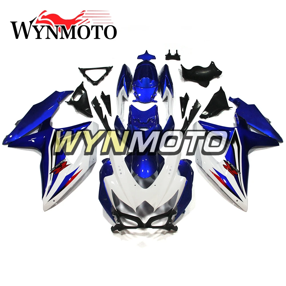 

Full ABS Injection Fairings For Suzuki GSXR600 - 750 K8 2008 2009 2010 Motorbike Panels Fairing Kits Hulls Bodywork Blue White