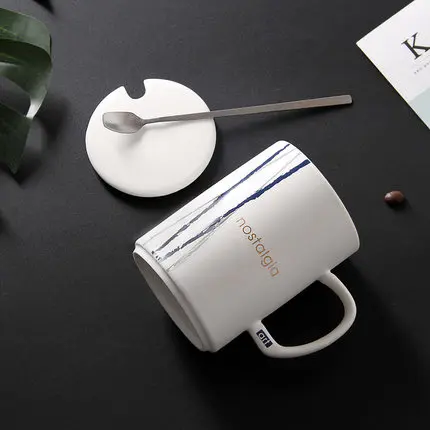 3 OUSSIRRO 400ml Ceramic Cup Kit Porcelain Constellation Theme LuckyMerry Christmas Mug with Gift Box Christmas Gift for Friends - Цвет: 3