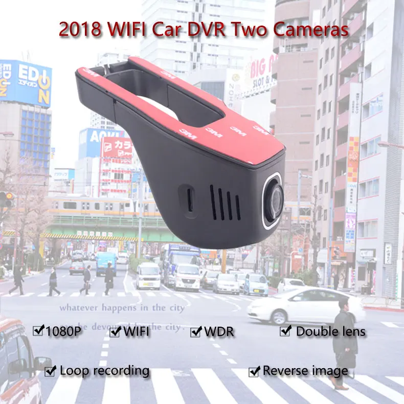 Jiluxing 1080P Мини wifi Автомобильный видеорегистратор две камеры видеорегистратор автомобильные камеры dvr управление приложением обновленный чип LT8724 циклическое видео