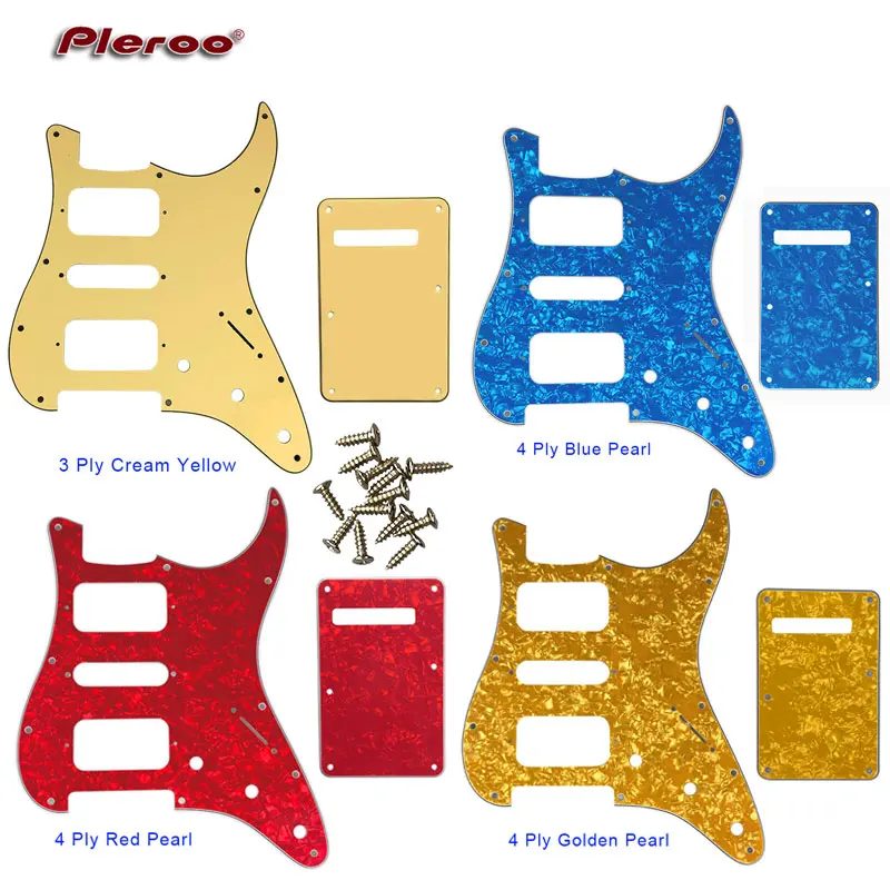 Pleroo Quality Guitar Pickguard -For US 11 Screw Holes Start St Single Humbucker HSH Scratch Plate & Back | Спорт и развлечения