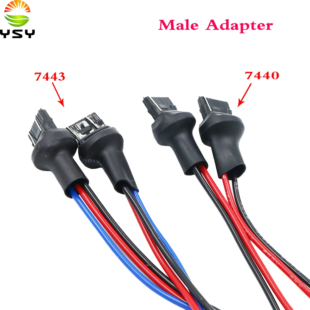 YSY 30x7440 7443 T20 Мужской адаптер жгут проводов Подходит для фар автомобиля мотоцикла