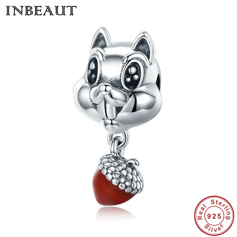 s326 INBEAUT, новая мода, 925 пробы, серебряный, милый, животный, ручная работа, милый, мультяшный кролик, панда, бусины, талисманы, подходит для браслета Пандора - Цвет: s326