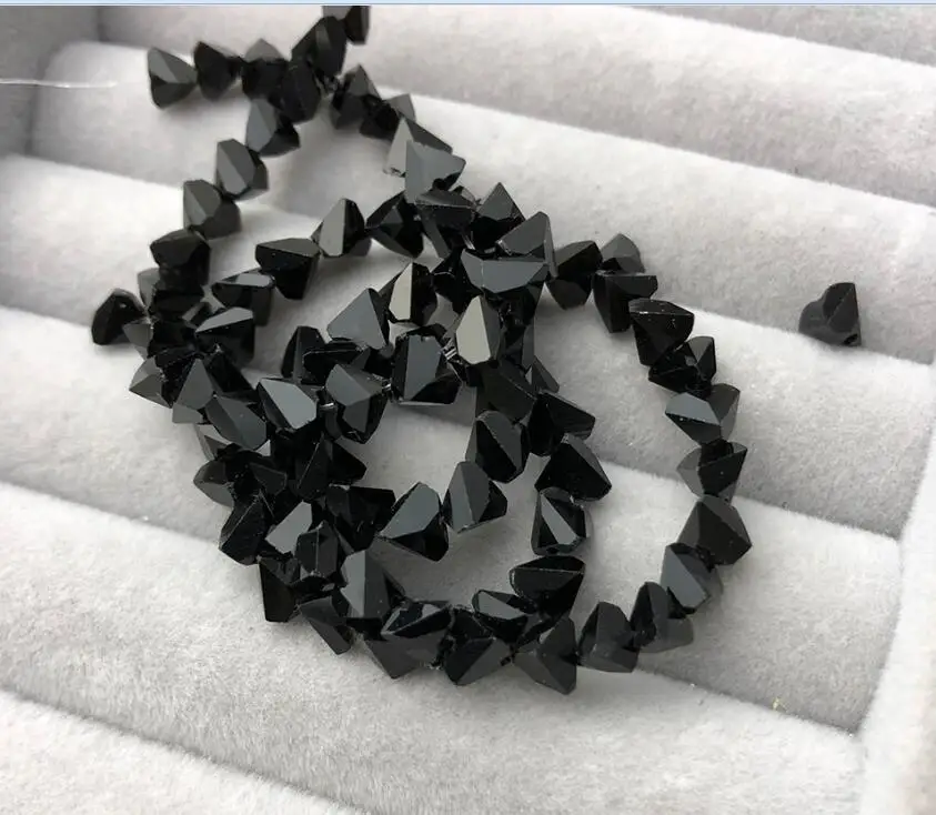 c05 black DIY браслет из драгоценных камней 3d хрустальные бусины 2 отверстия, 145 шт./лот, 4 мм 6 мм Круглый угол тетраэдрон аксессуары для одежды ремесло - Цвет: c05 black