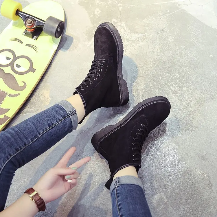 Женские мотоботы в стиле панк британский стиль сапоги на платформе с круглым