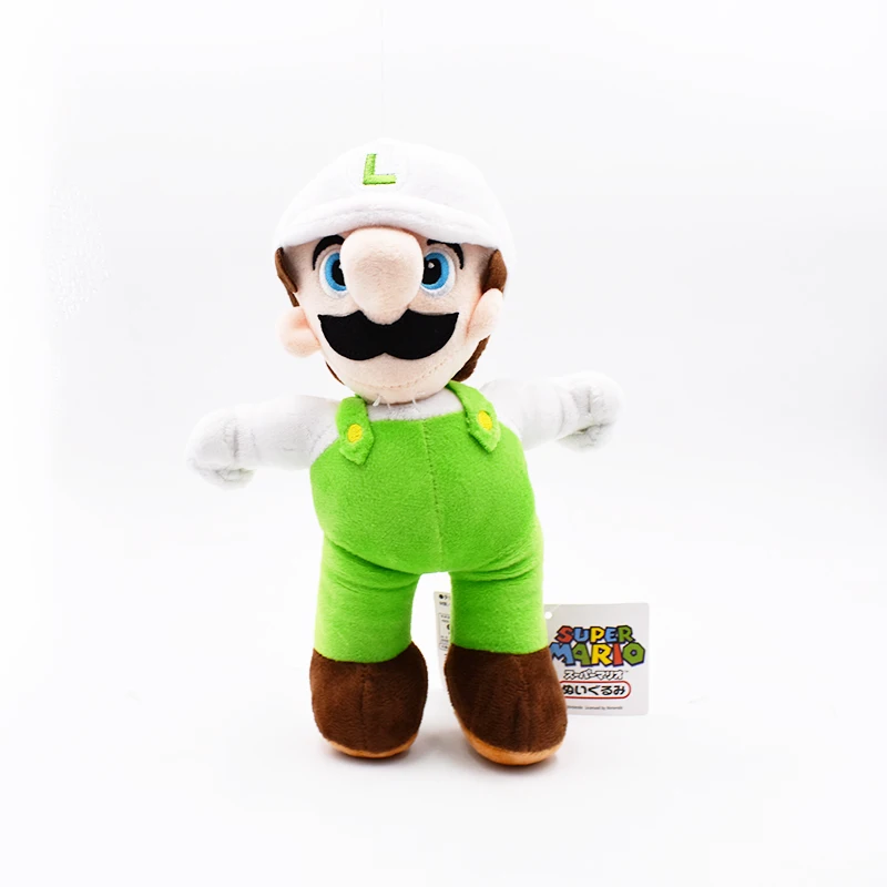 white hat luigi Super Mario Bros приведение бу принцесса Маргаритка персик гриб Toadette Goomba Koopa застенчивый парень сухие кости плюшевые игрушки детские подарки - Цвет: white hat luigi