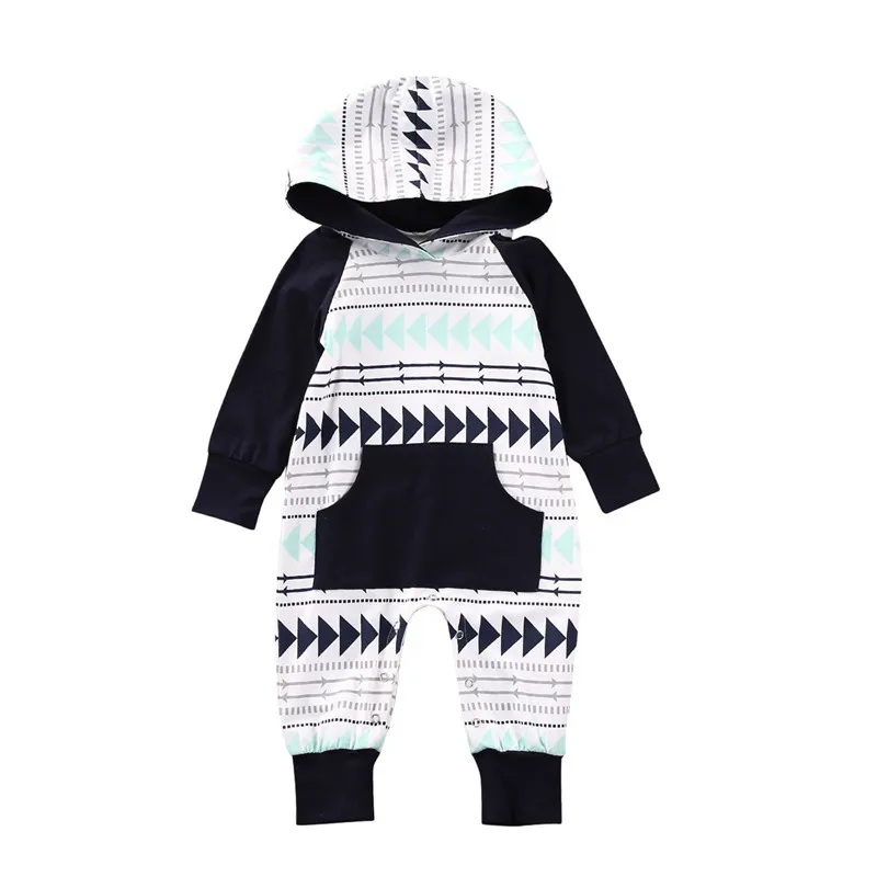 

Детское хлопковое боди с капюшоном, с длинным рукавом и карманами