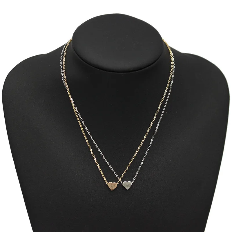 Минималистичные золотые серебряные сердечные колье на цепочке для женщин Новая модная шокер-колье ювелирные изделия в подарок.