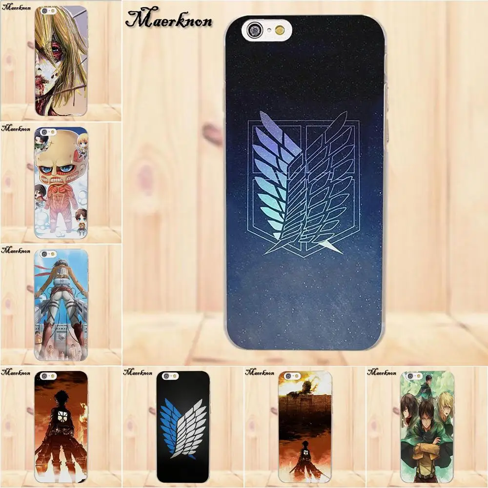 Чехол из ТПУ с рисунком японского аниме атака на титанов для Apple iPhone 4 4S 5 5C SE 6 6S 7 8
