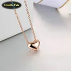 Женское колье и кулон в виде сердца, из металла, цвета розового золота, DWN099