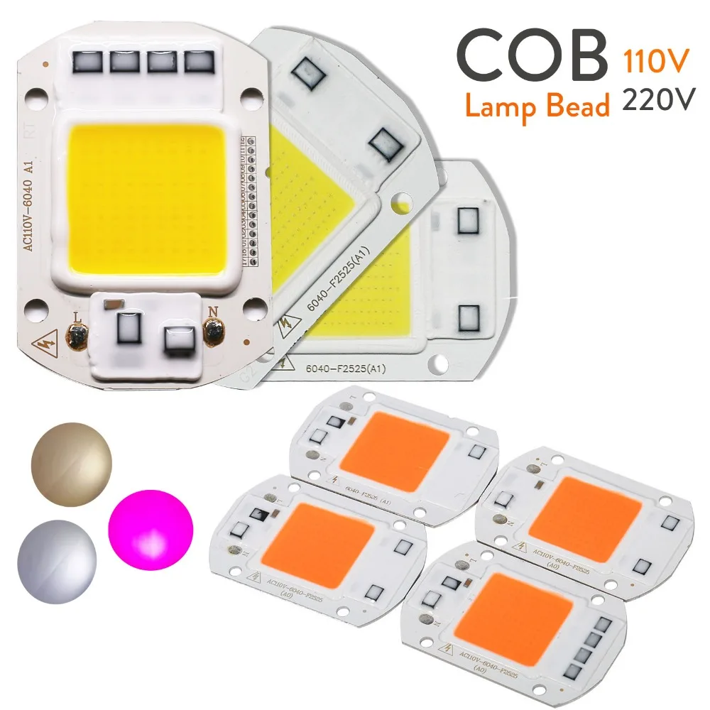 1 шт. светодиодный чип COB 20 Вт 30 50 умный IC не нужен драйвер Светодиодная лампа