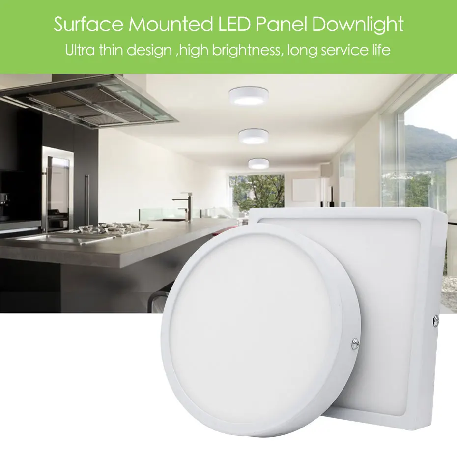 

[DBF]Surface Mounted LED Panel Light with Build-in Driver Non Dimmable 5W 8W 16W 22W AC 110V/220V Ceiling Lamp Home Decoration