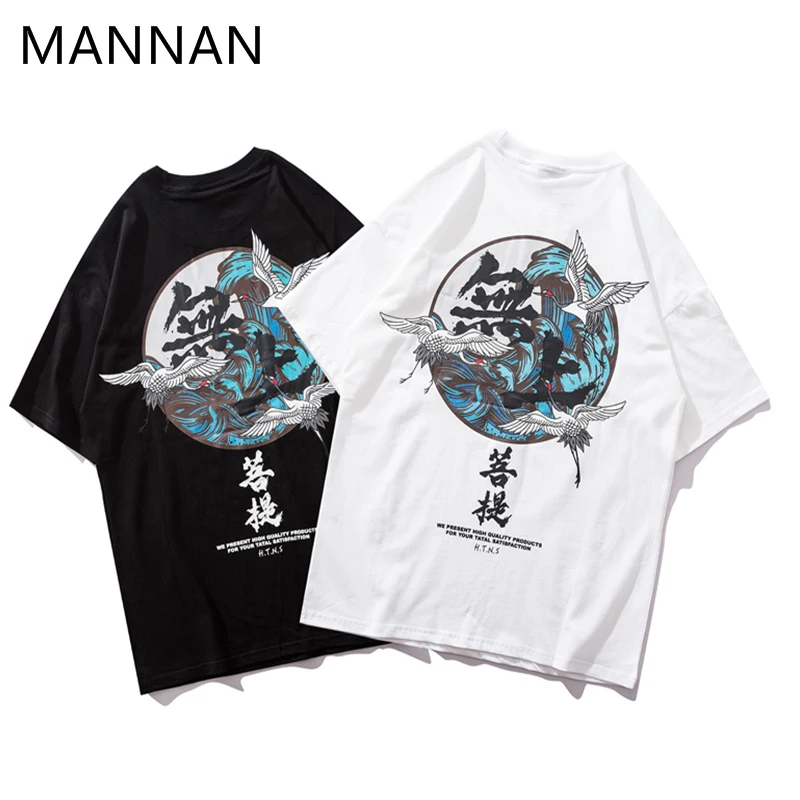 MANNAN Японская уличная одежда Ukiyo E футболки Летние китайские мужские и женские 2018