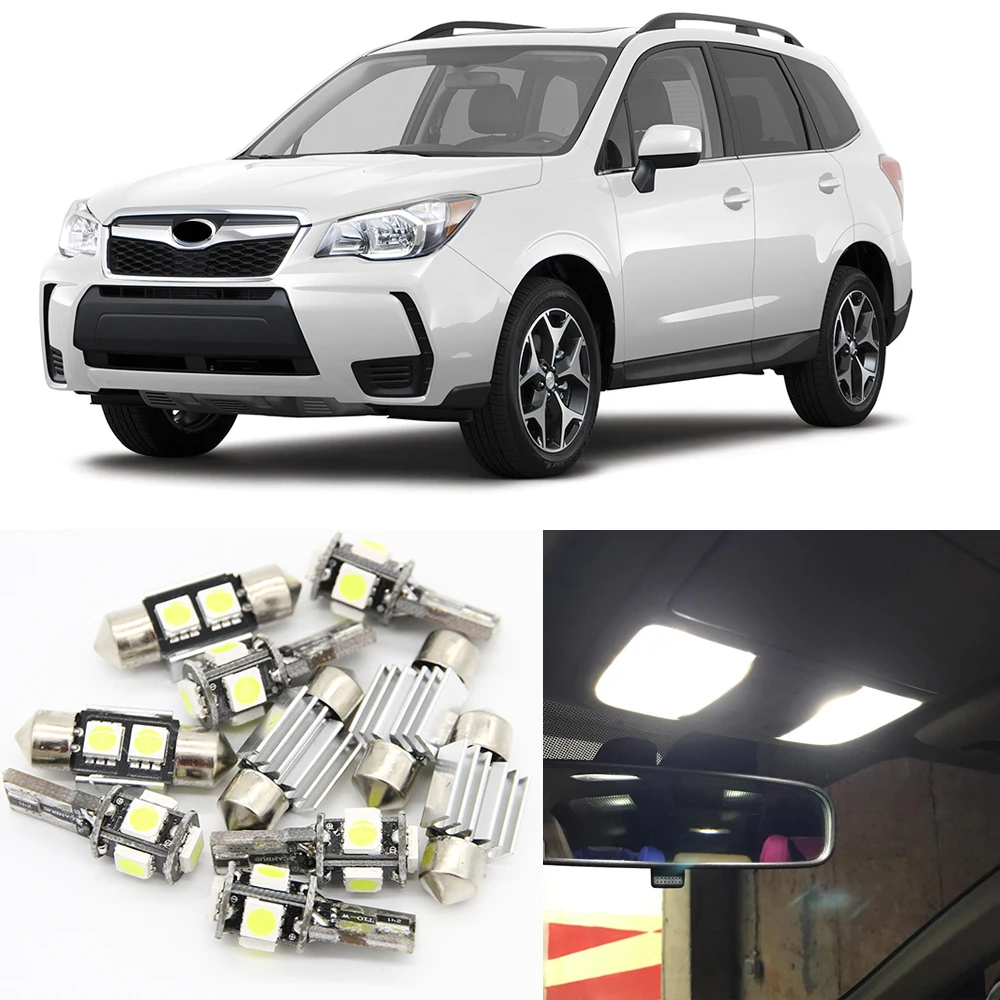 Набор светодиодных лампочек для салона автомобиля 10 шт. 2009-2014 Subaru Forester купольная