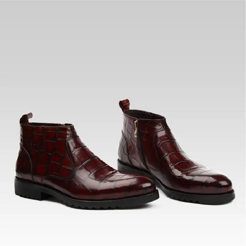 MYCOLEN/2017 г. брендовые Мужские ботинки в стиле ретро с каменным узором удобная