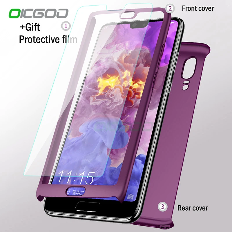 OICGOO 360 градусов чехол для телефона huawei P10 P20 Lite Pro Plus Полный s Honor 9 10 со