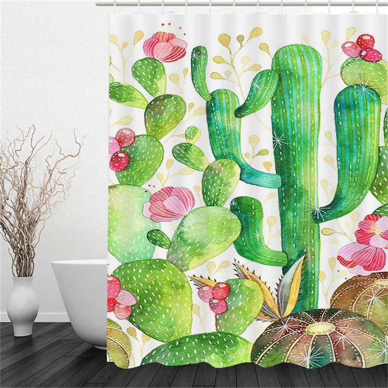 2019 Shower Curtain Painted Cactus Children's Bedroom Home Bathroom Decoration Bath Curtains | Дом и сад