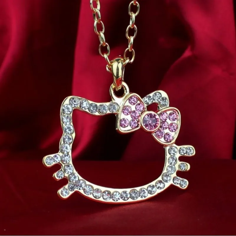 Летние изделия Новый Style18k Золото Серебро покрытием Crystal Hello Kitty ювелирные оптом