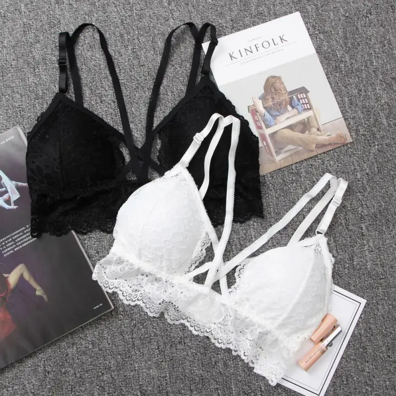 Новинка 2018 Кружевной укороченный топ на тонких бретельках дамское нижнее белье