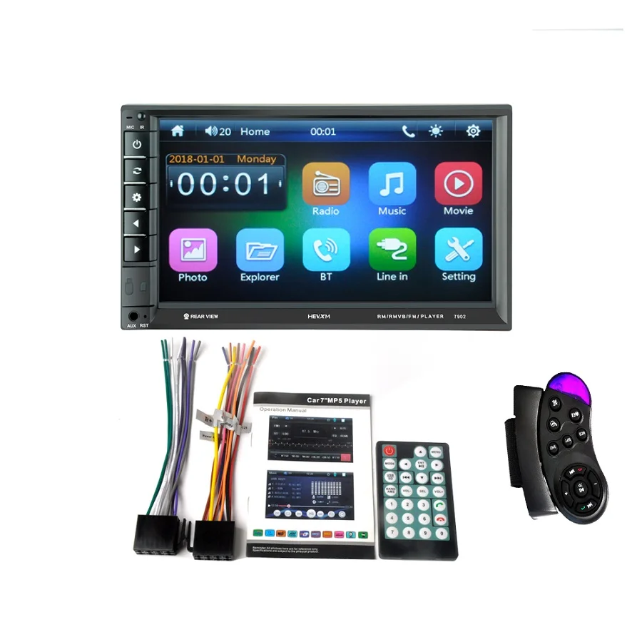 STEERING WHEEL MP5 Авто медиаплеер двойной Dins USB Bluetooth аудио автомобильный Радио Multimidia MP5 12 в FM HD " сенсорный экран стерео радио - Цвет: STEERING WHEEL