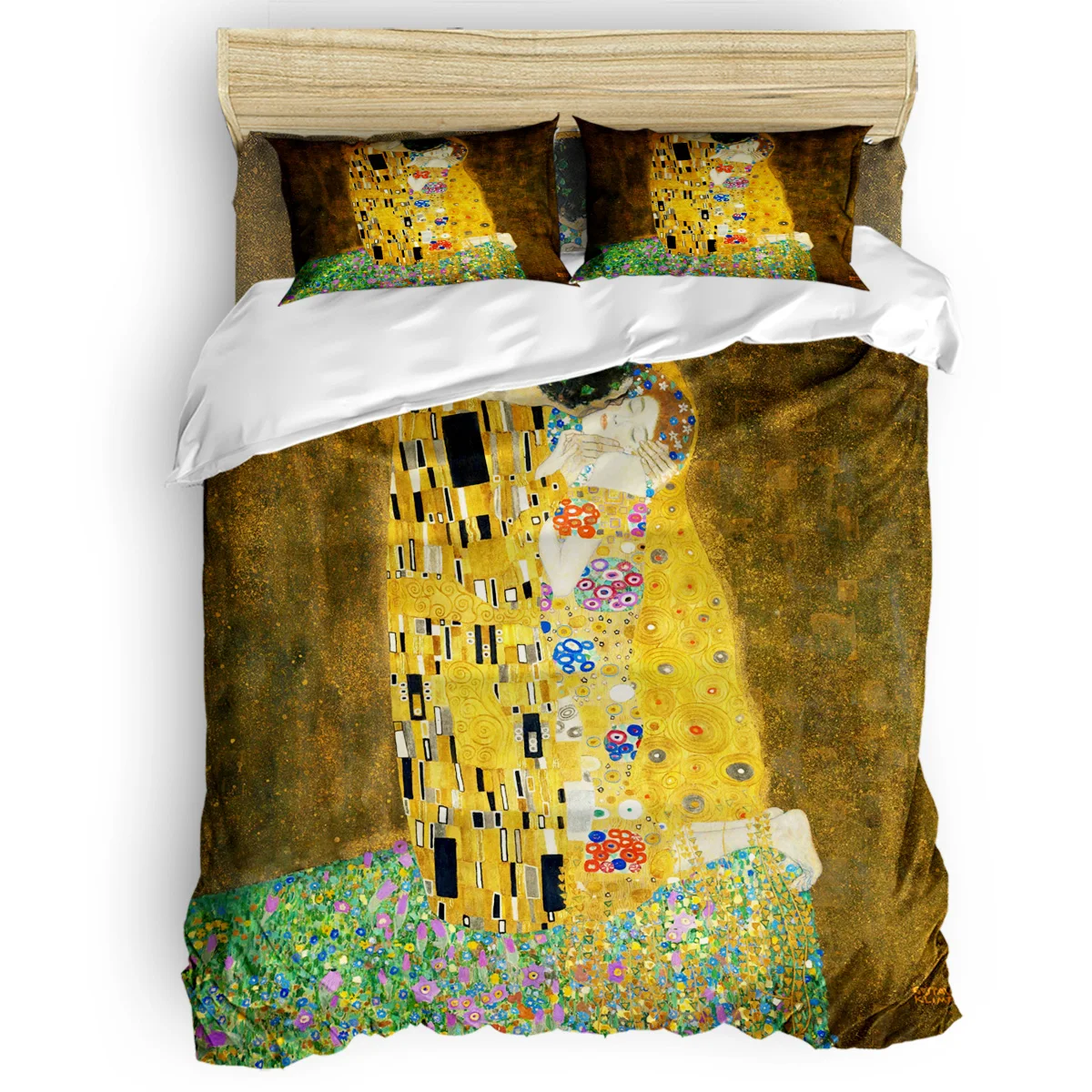 Gustav Klimt The Kiss Пододеяльник 3D хлопок размер King Size пододеяльник комплект постельное