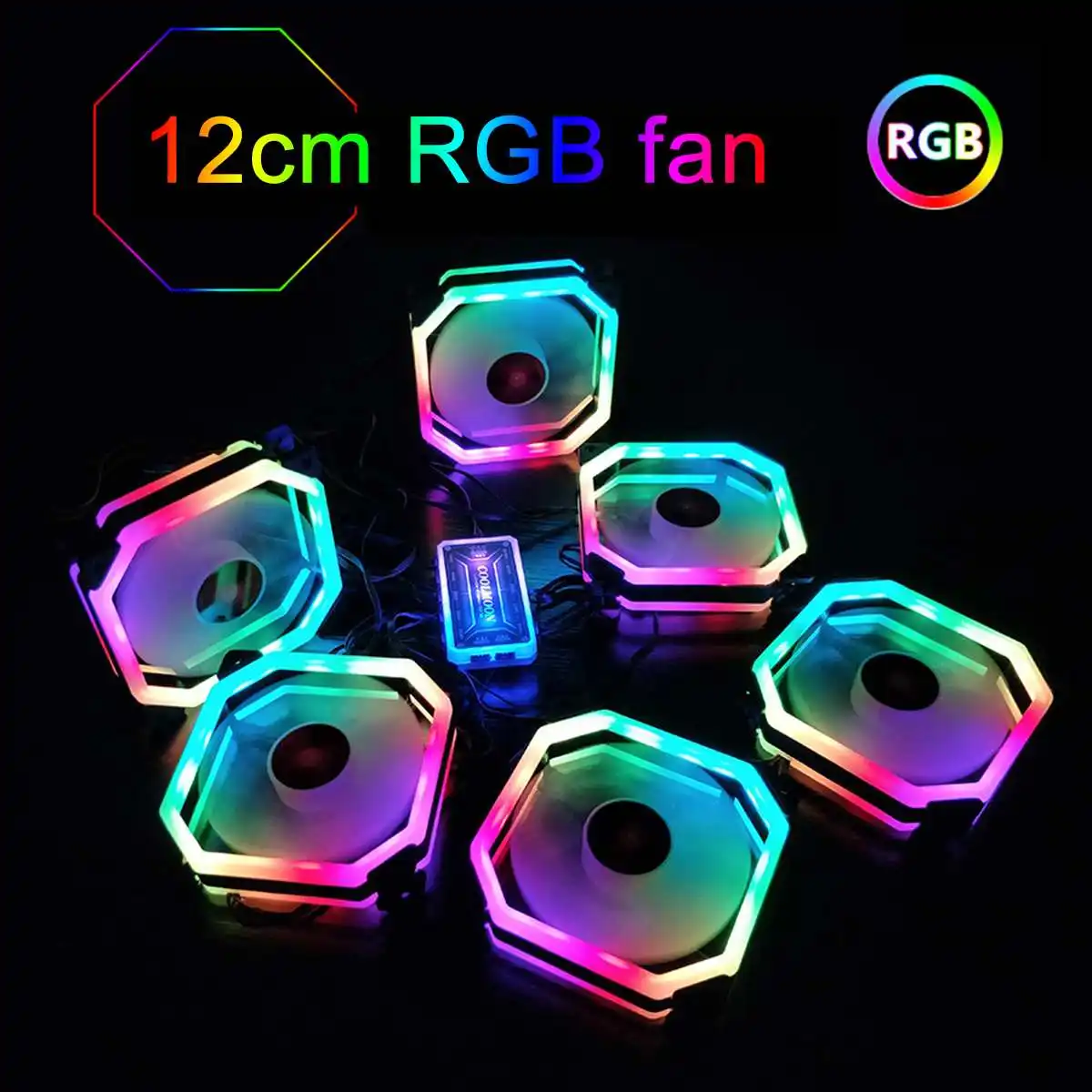 6 шт. чехол для компьютера охлаждающий вентилятор RGB регулируемый светодиодный 120 мм тихий ИК-пульт дистанционного управления охлаждающий RGB чехол для компьютера вентилятор