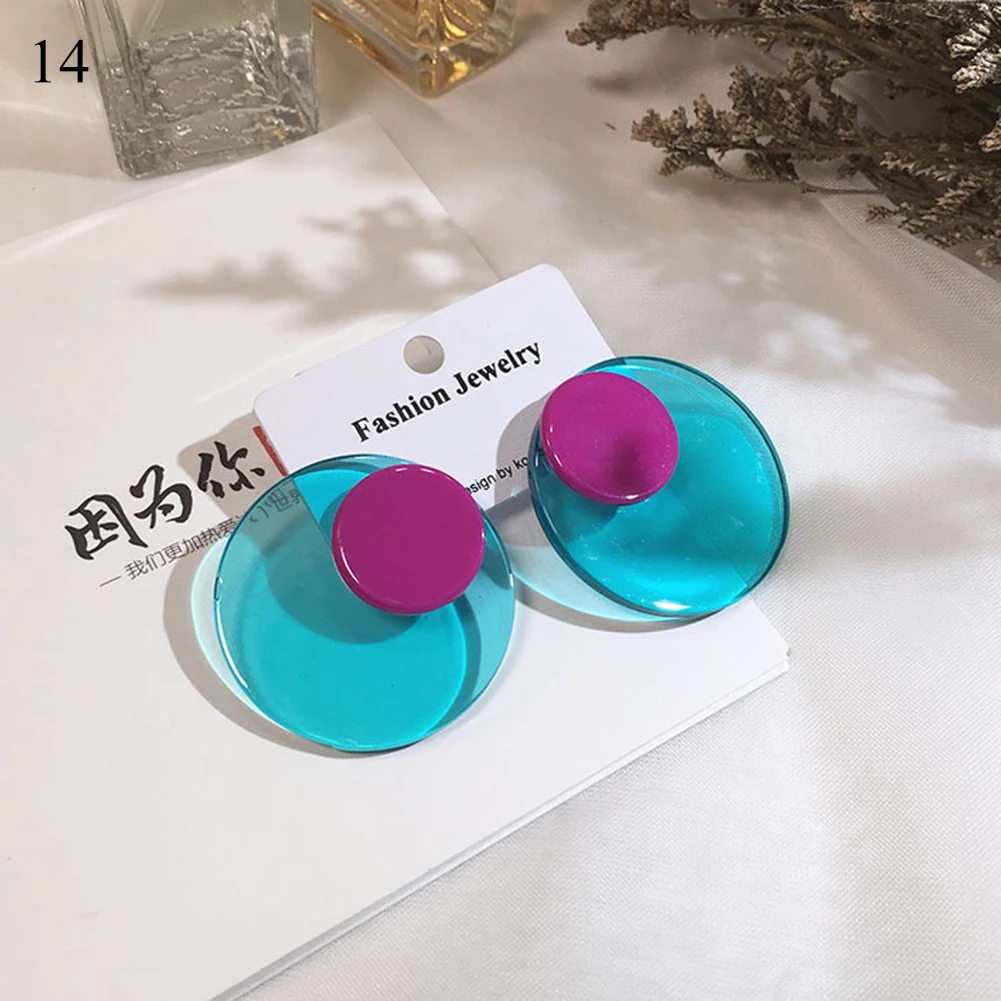 Женские Геометрические серьги 2019 простого дизайна прозрачные большие круглые