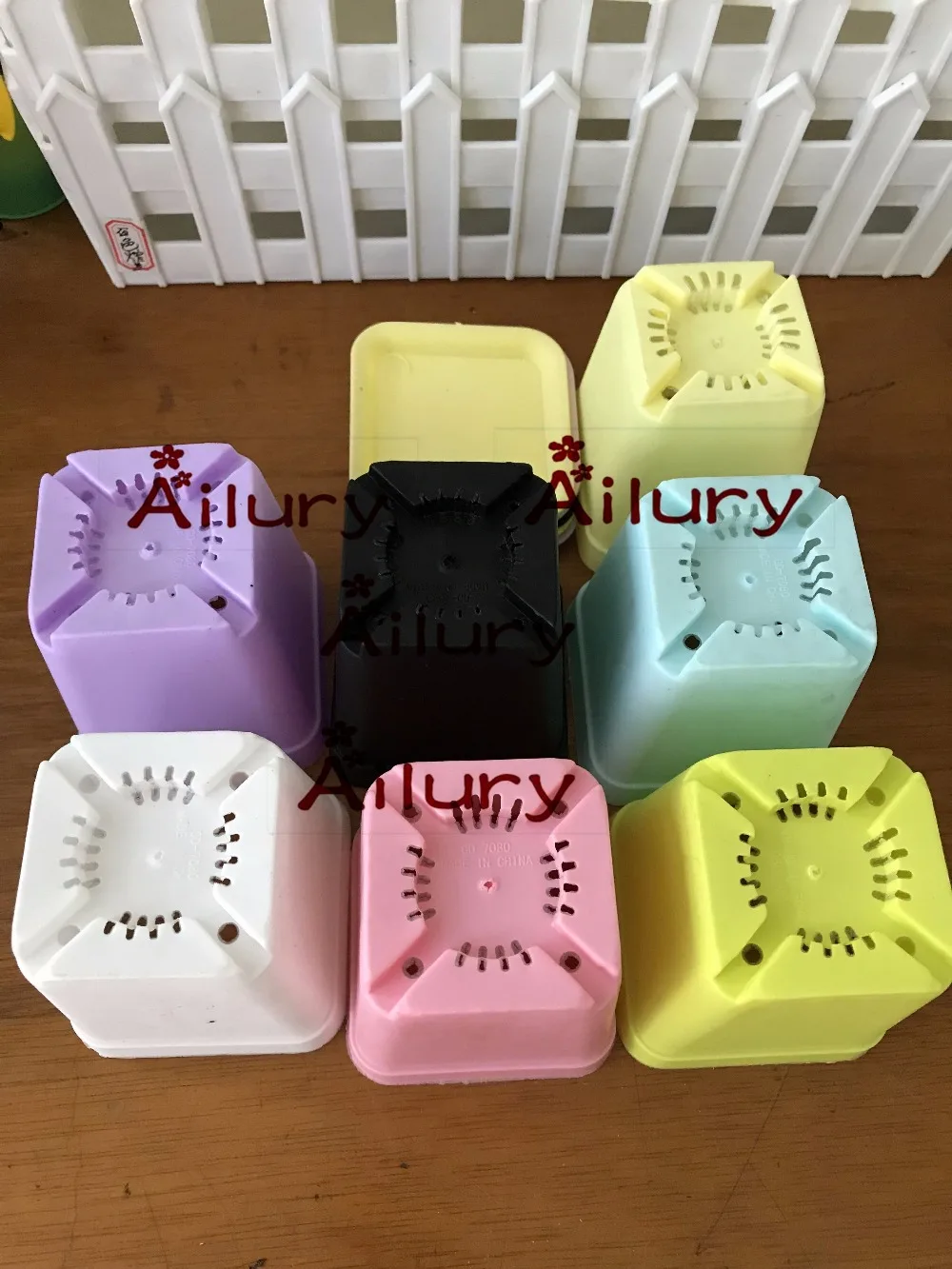 

28set/lot,7*8cm,Mini square flower pots Multi meat Nursery water bowl plastic flowerpots with tray