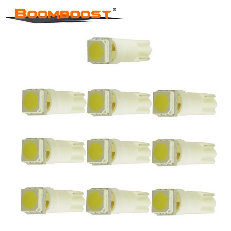 10 шт./лот световой индикатор автомобиля Интерьер Клин для лампочек лампа T5 1SMD 5050 t5