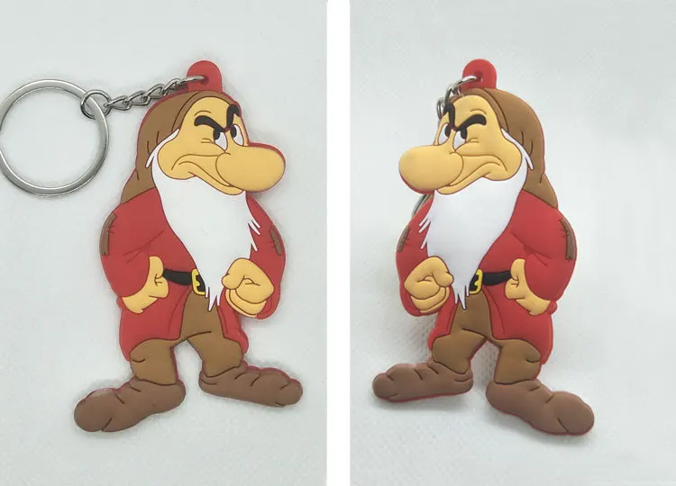 Аниме Белоснежка брелок ведьма королева Dopey застенчивый Sneezy Grumpy Sleepy милый забавный мультфильм ПВХ брелок кулон ювелирные изделия подарок