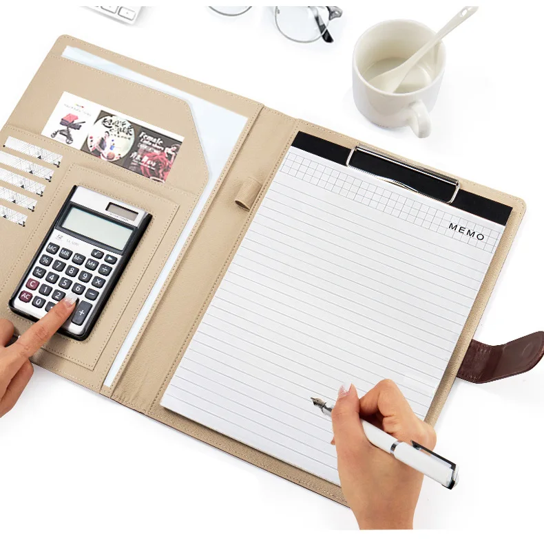 Портативный A4 Padfolio Бизнес Портфель блокнот держатель папка для документов Чехол Органайзер A4 из искусственной кожи для Конференции 1288B