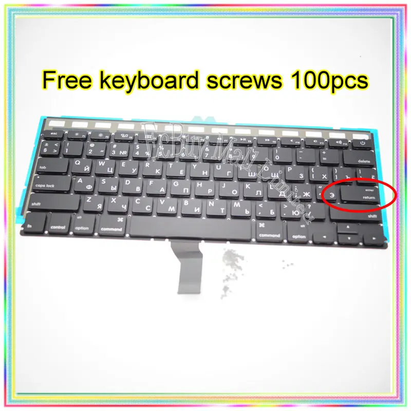 Новая маленькая русская клавиатура с подсветкой RS + винты для клавиатуры 100 шт.