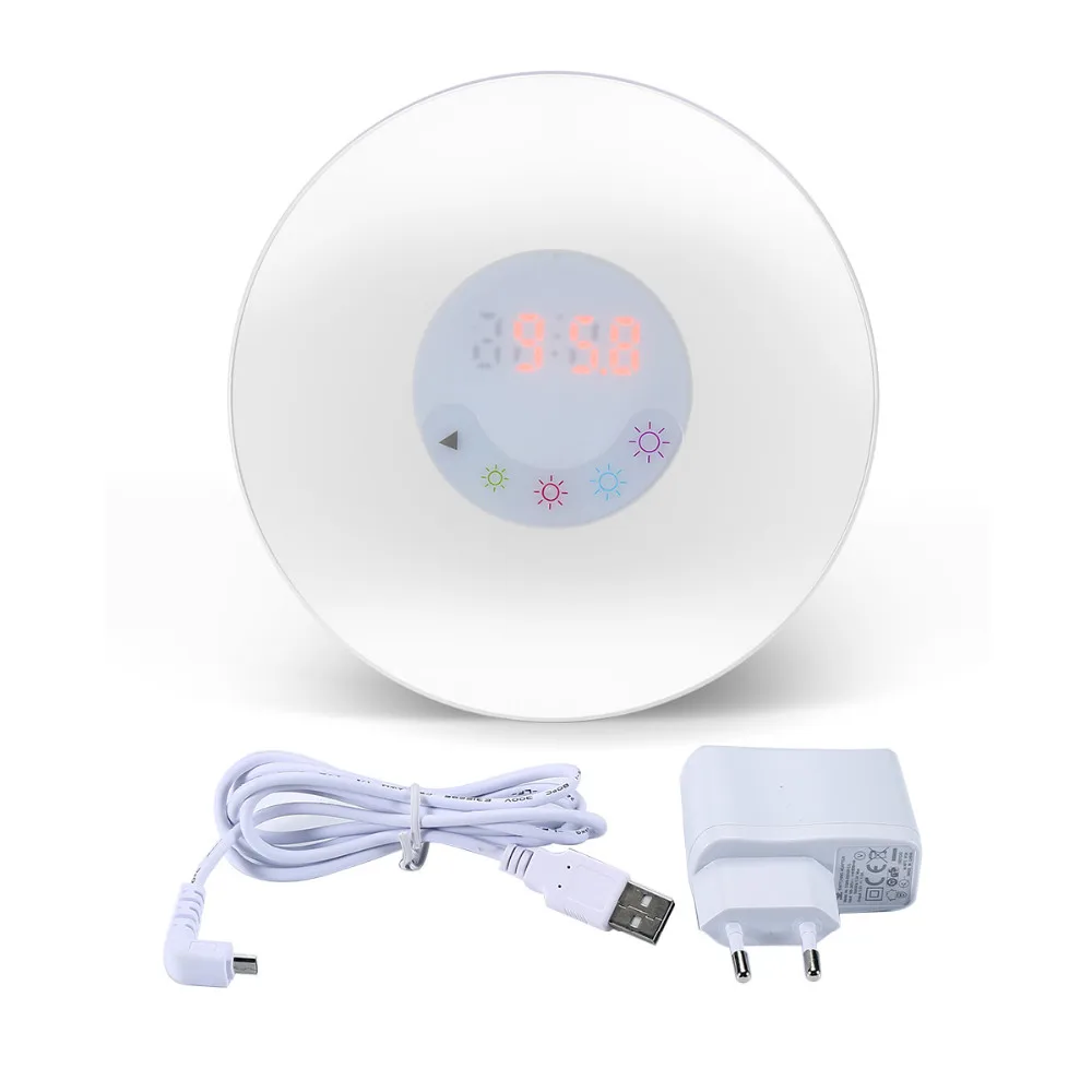 Новый цифровой светодиодный Будильник fm радио и естественный звук с будильником