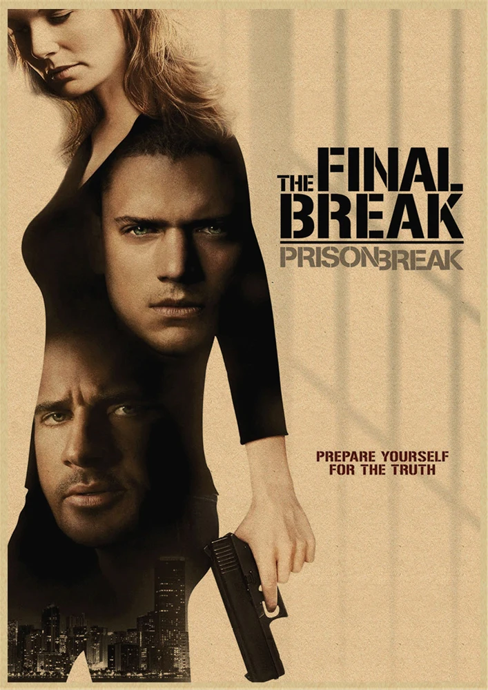 Тюрьма Break Wentworth Miller Американский сериал, ВИНТАЖНЫЙ ПЛАКАТ из крафт-бумаги, рисунок, украшение дома, стикер на стену