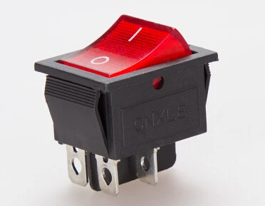 Бесплатная доставка Φ 4P клавишный переключатель красный/зеленый 4 фута 2 файла светильник 16 А 250 В 31x25 мм зеленый/красный